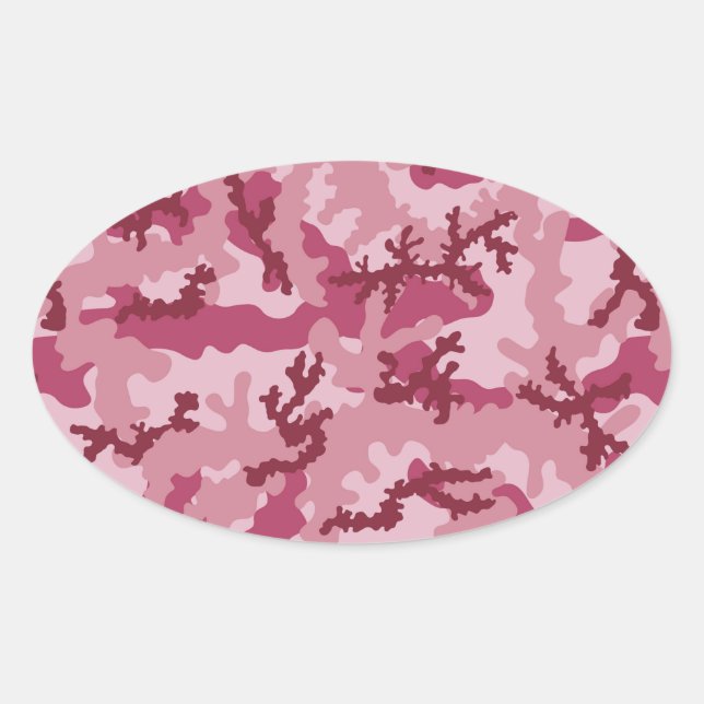 Sticker Ovale Camouflage rose (Devant)