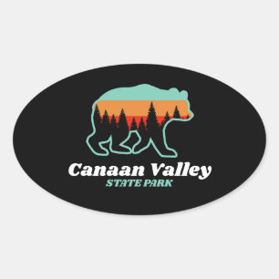 Sticker Ovale Canaan Valley Resort State Park West Virginia Bear