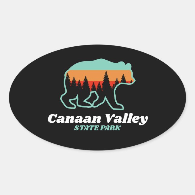 Sticker Ovale Canaan Valley Resort State Park West Virginia Bear (Devant)
