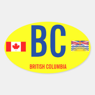 Sticker Ovale Canada, Colombie-Britannique* Stcker ovale de styl