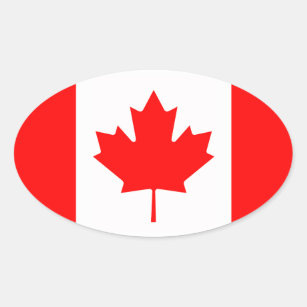 Sticker Ovale Canada - Drapeau canadien