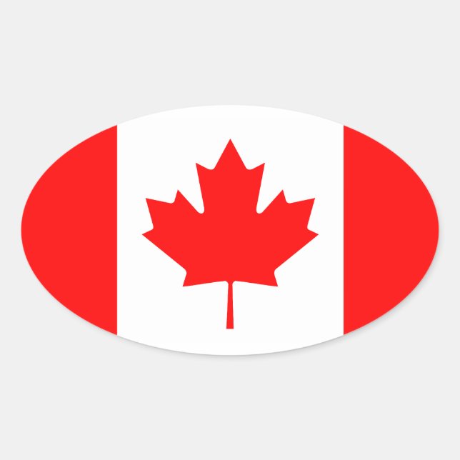 Sticker Ovale Canada - Drapeau canadien (Devant)
