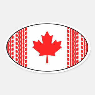 Sticker Ovale Canada Drapeau Feuille d'érable Solidarité Camion