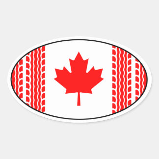 Sticker Ovale Canada Drapeau Feuille d'érable Solidarité Camion
