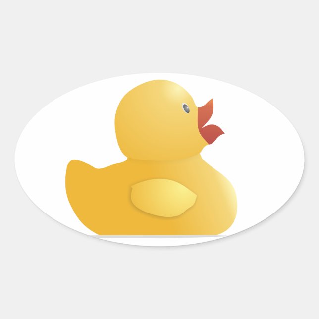 Sticker Ovale Canard en caoutchouc jaune (Devant)