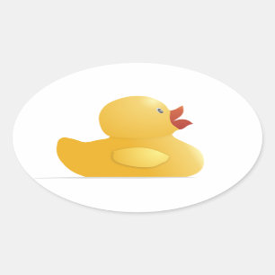 Sticker Ovale Canard en caoutchouc jaune