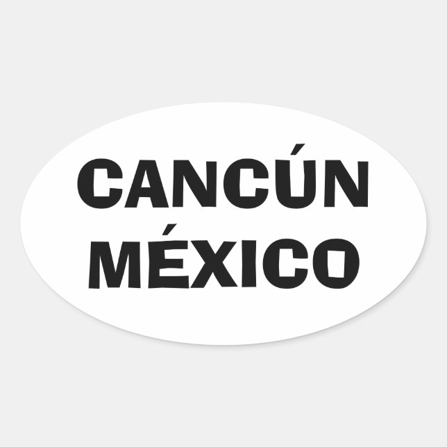 Sticker Ovale Cancun, Mexique (Devant)