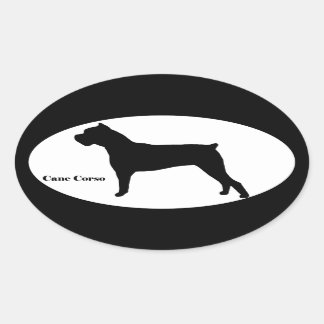 Sticker Ovale Cane Corso SIlhouette