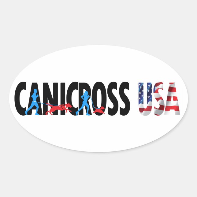 Sticker ovale Canicross USA (Devant)