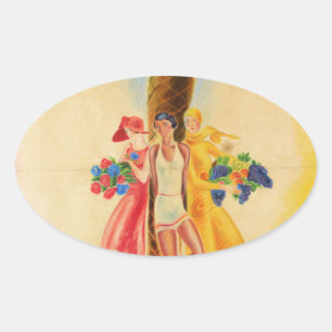 Sticker Ovale Cannes vintage