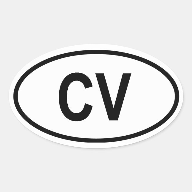 Sticker Ovale Cap-Vert "CV" (Devant)