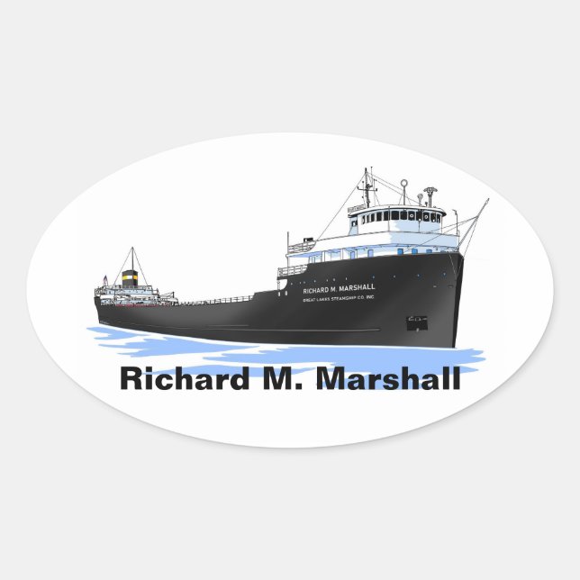 Sticker Ovale Capitaine Richard M. Marshall (Devant)