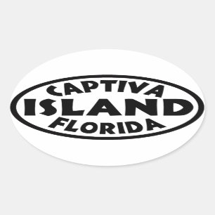 Sticker Ovale Captiva Island Florida noir