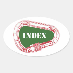 Sticker Ovale Carabiner d'Escalade d'index