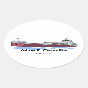 Sticker Ovale cargo des Grands Lacs Adam E. Cornelius (Intérieur