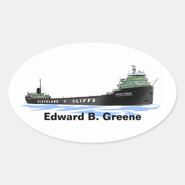 Sticker Ovale cargo des Grands Lacs Edward B. Green (Devant)