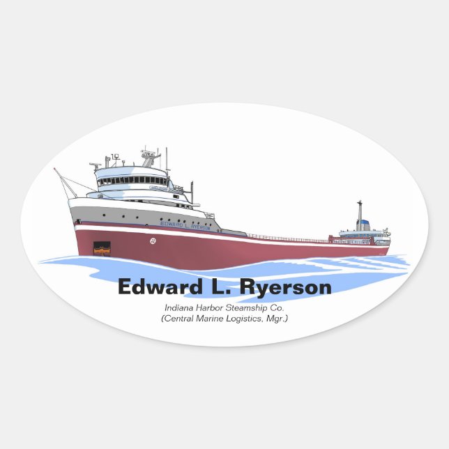 Sticker Ovale cargo des Grands Lacs Edward L. Ryerson LMC (Devant)