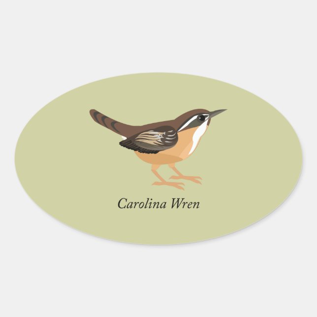 Sticker Ovale Carolina Wren (Devant)