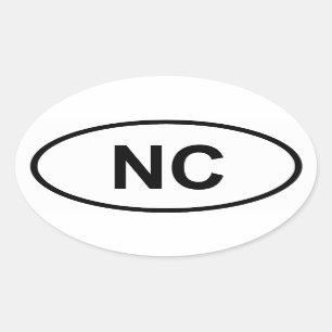 Sticker Ovale Caroline du Nord "NC"