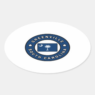 Sticker Ovale Caroline du Sud de Greenville