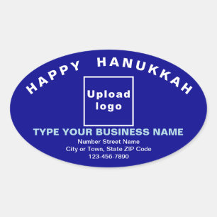 Sticker Ovale Carte de vœux d'affaires pour Hanukkah sur un auto