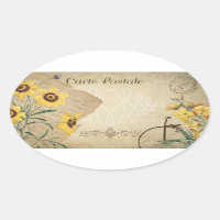 Carte postale Vintage jaune Floral