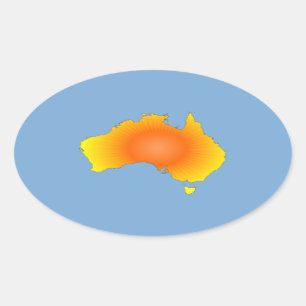 Sticker Ovale Carte Sunny Australie