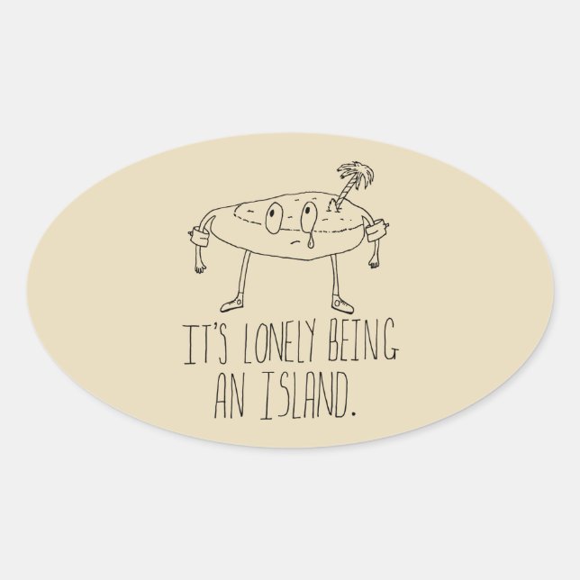 Sticker Ovale Cartoon Island (Devant)