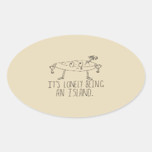 Sticker Ovale Cartoon Island