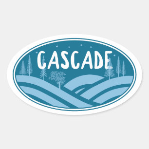 Sticker Ovale Cascade Idaho Extérieur