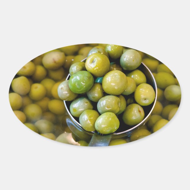 Sticker Ovale Castelvetrano Olives vertes douces (Devant)