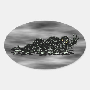 Sticker Ovale Cauchemar d'horreur de Hulk de slime rampant Art é