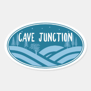 Sticker Ovale Cave Junction Oregon Extérieur