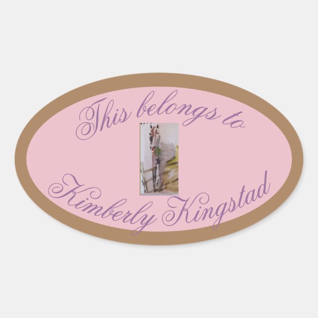 Sticker Ovale cela appartient à (Devant)