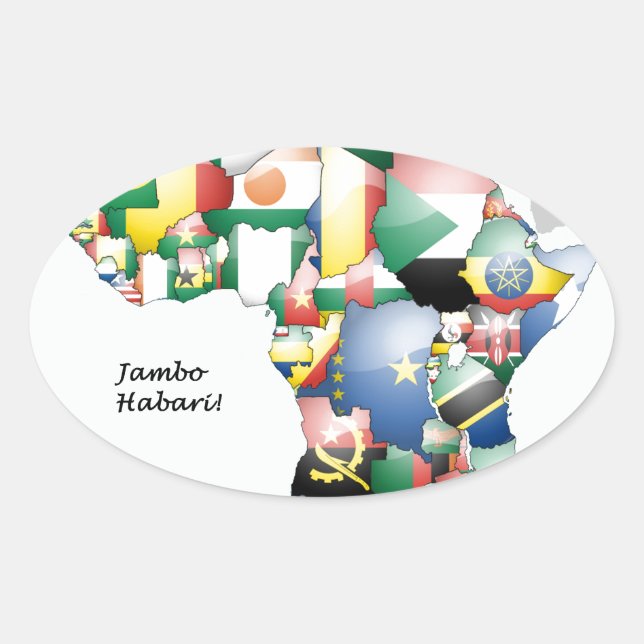 Sticker Ovale Célébration de l'Afrique dans le design des drapea (Devant)