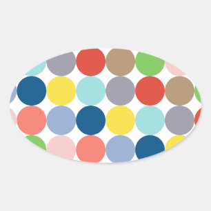 Sticker Ovale cercles colorés de couleur pastel...