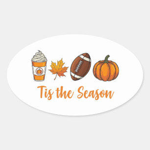 Sticker Ovale C'est la saison de football d'automne