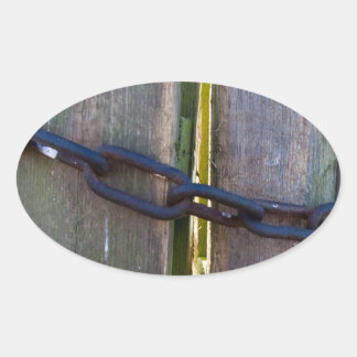 Sticker Ovale Chain on wood