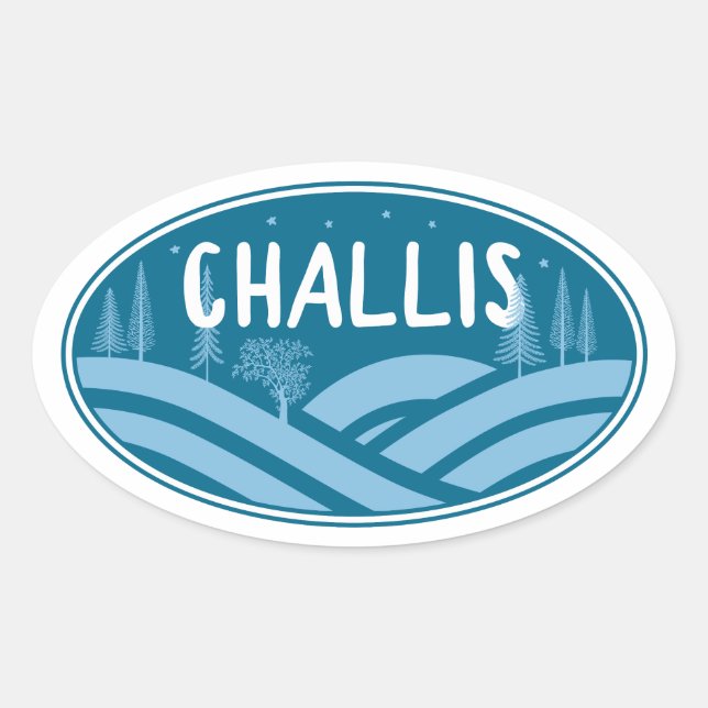 Sticker Ovale Challis Idaho Outdoor (Devant)