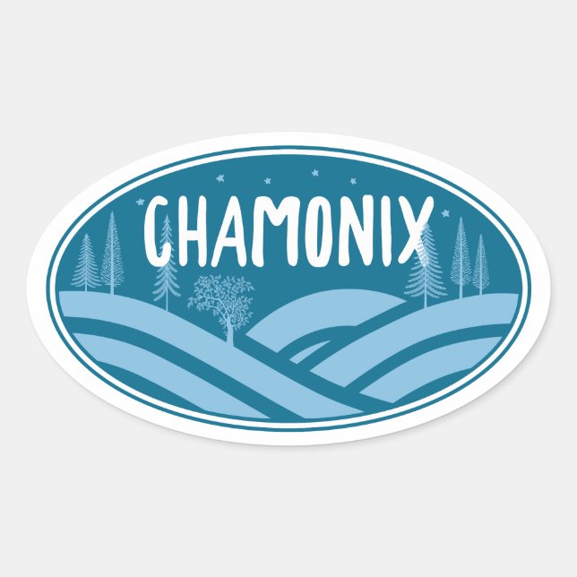 Sticker Ovale Chamonix France Extérieur (Devant)