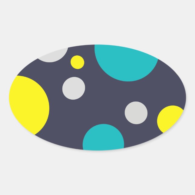 Sticker Ovale Chanceux bulles colorées (Devant)