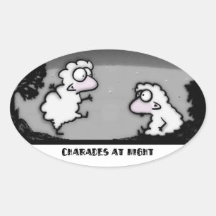 Sticker Ovale Charades la nuit