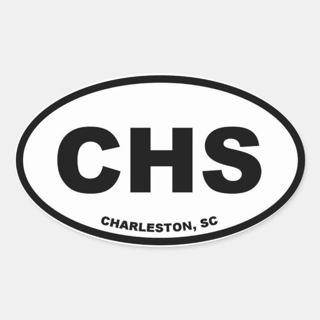 Sticker Ovale Charleston, Caroline du Sud SHC (Devant)