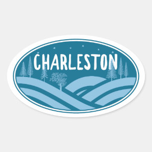 Sticker Ovale Charleston Virginie Occidentale Plein air