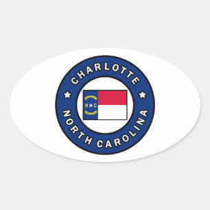 Sticker Ovale Charlotte Caroline du Nord