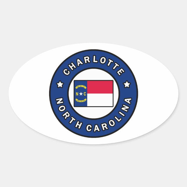 Sticker Ovale Charlotte Caroline du Nord (Devant)