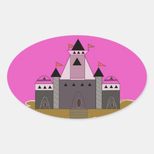 Sticker Ovale Château de la Princesse Rose