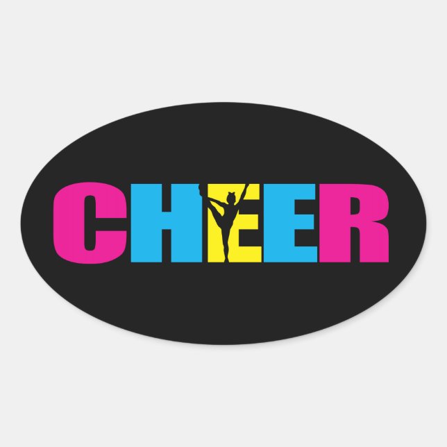 Sticker ovale CHEER (Devant)