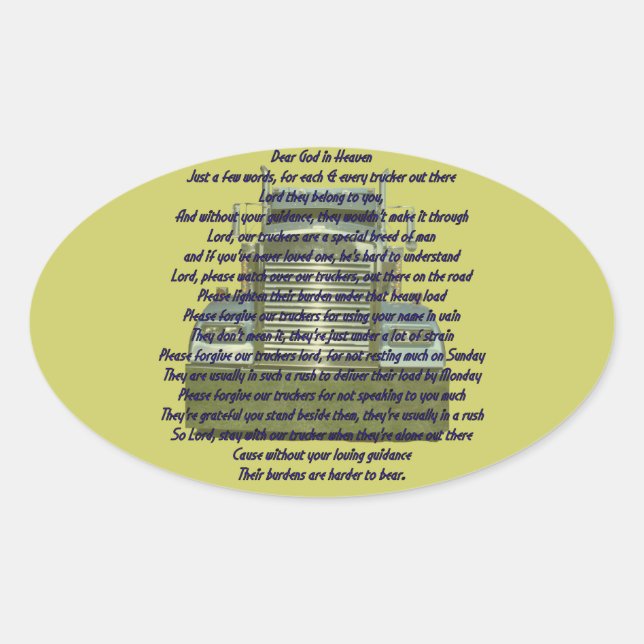 Sticker Ovale Cher Dieu (Devant)