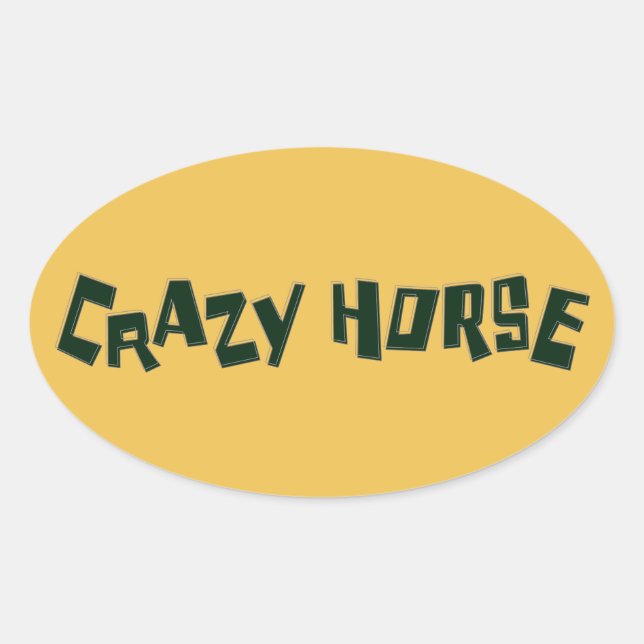 Sticker Ovale cheval fou (Devant)
